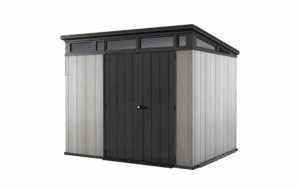 Keter Artisan 9×7 Foot Large Outdoor Shed with Floor with Modern Design for Patio Furniture