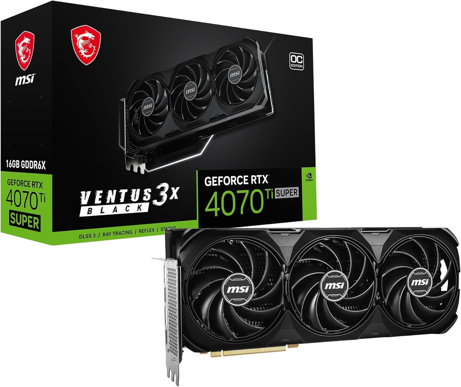 MSI GeForce RTX 4070 Ti SUPER VENTUS 3X 16GB GDDR6X Graphics Card - Image 2
